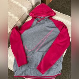 Nike' Pink and Gray Hoodie